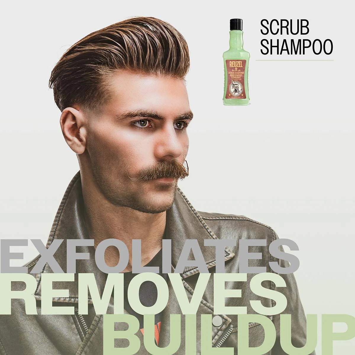 Reuzel scrub shampoo exfoliates removes buildup, view 2