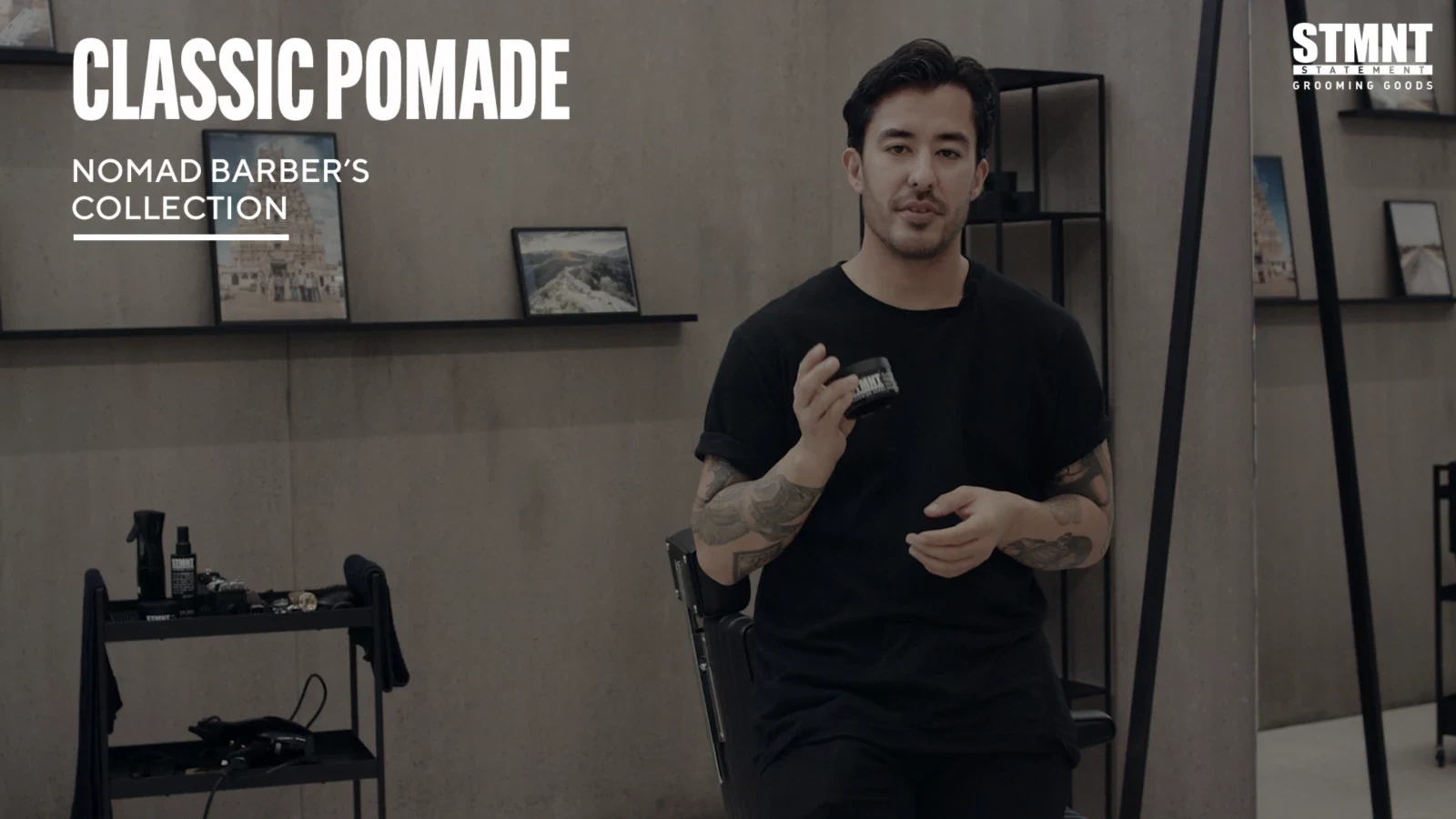 STMNT - Classic Pomade - 100ml professional how to and styling result