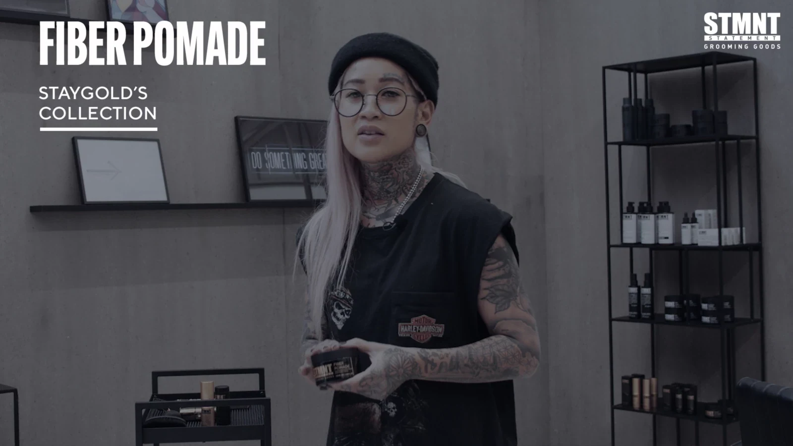 STMNT - Fiber Pomade - 100ml professional how to and styling result