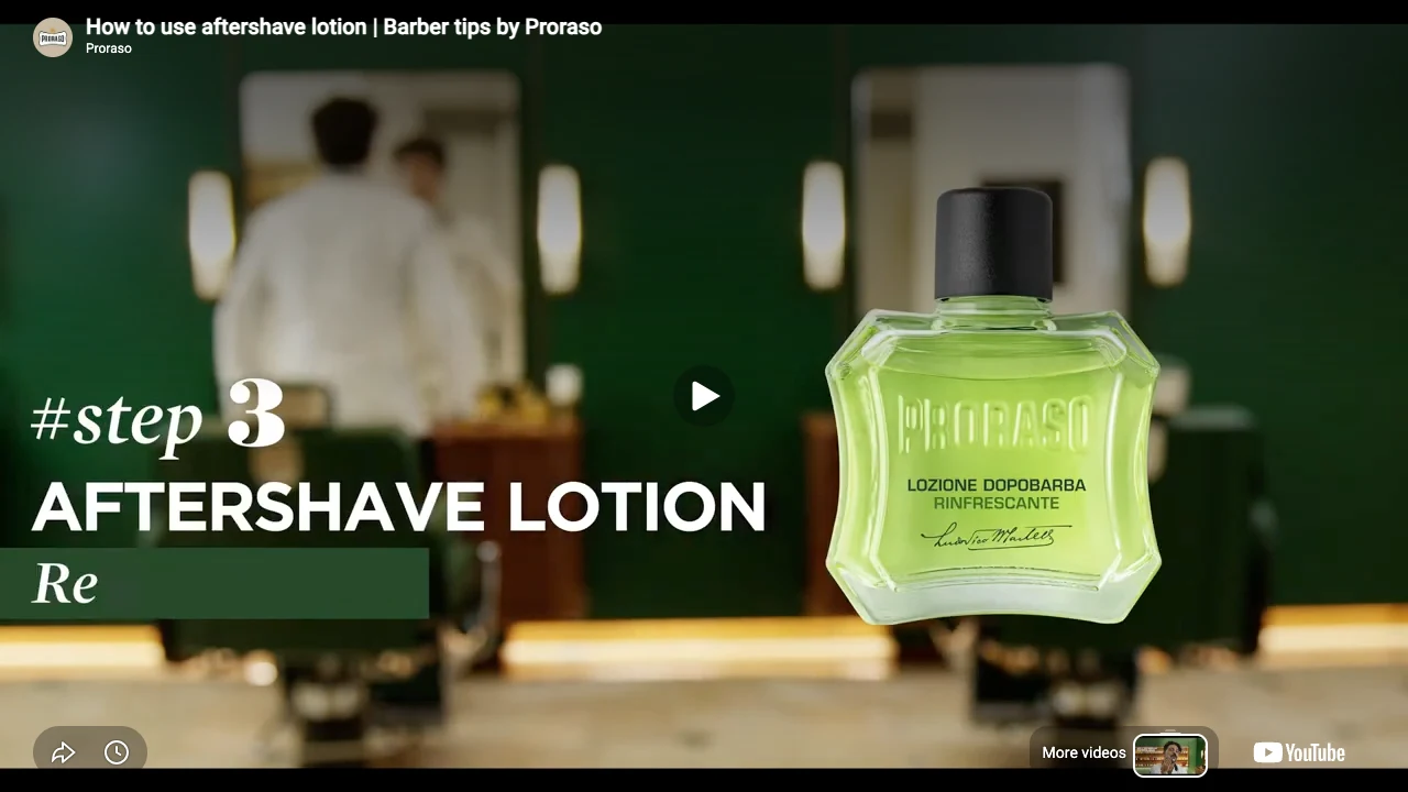 Proraso - After Shave Lotion - Green Refresh - 100ml professional aftershave lotion application tutorial step 2