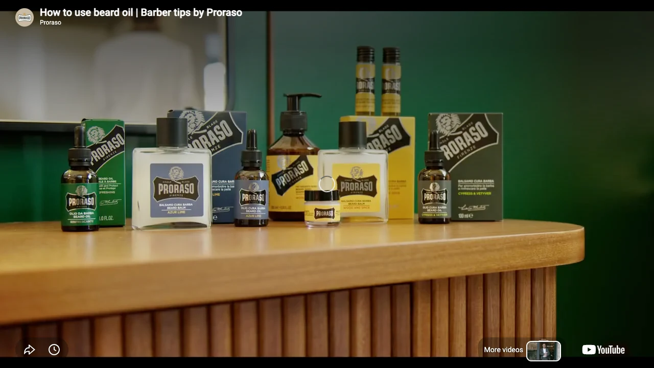 Proraso - Beard Oil - Azur Lime - 30ML professional beard oil application tutorial step 7