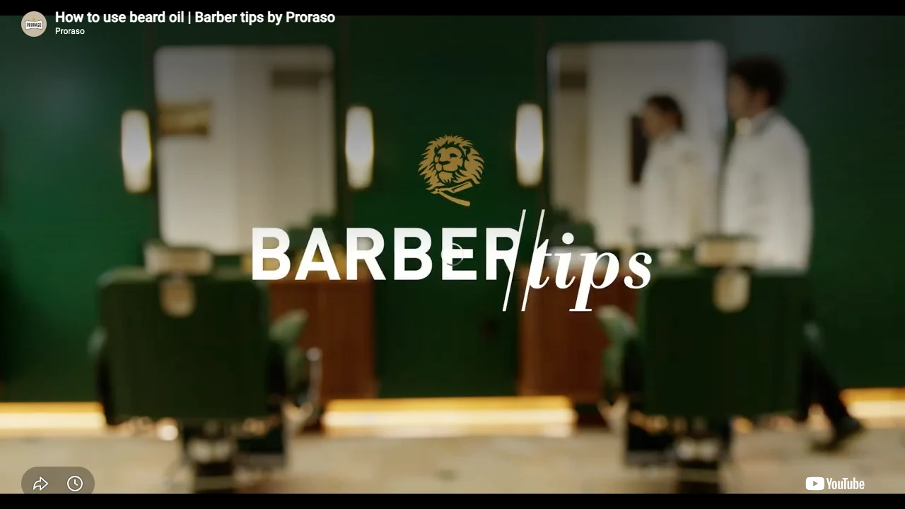 Proraso - Beard Oil - Azur Lime - 30ML professional beard oil application tutorial step 1