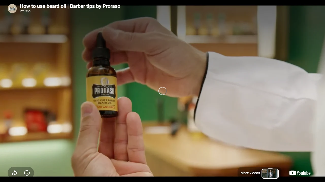 Proraso - Beard Oil - Azur Lime - 30ML professional beard oil application tutorial step 3