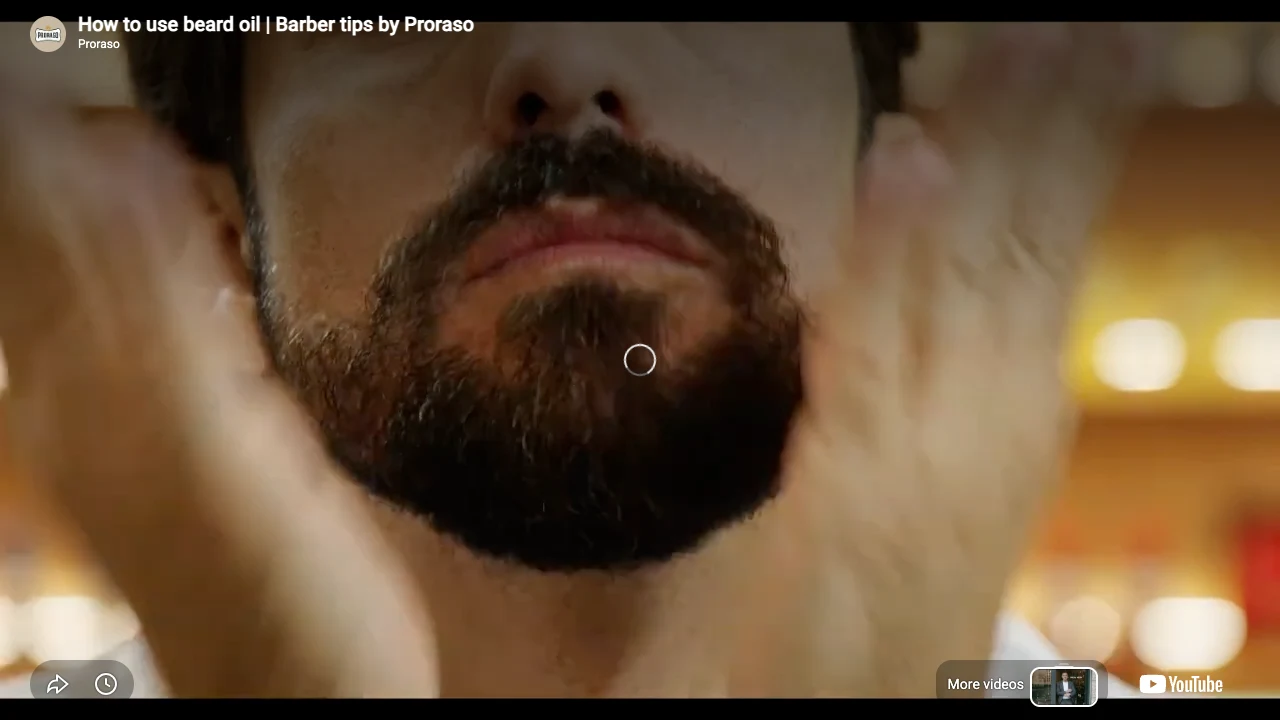 Proraso - Beard Oil - Azur Lime - 30ML professional beard oil application tutorial step 6