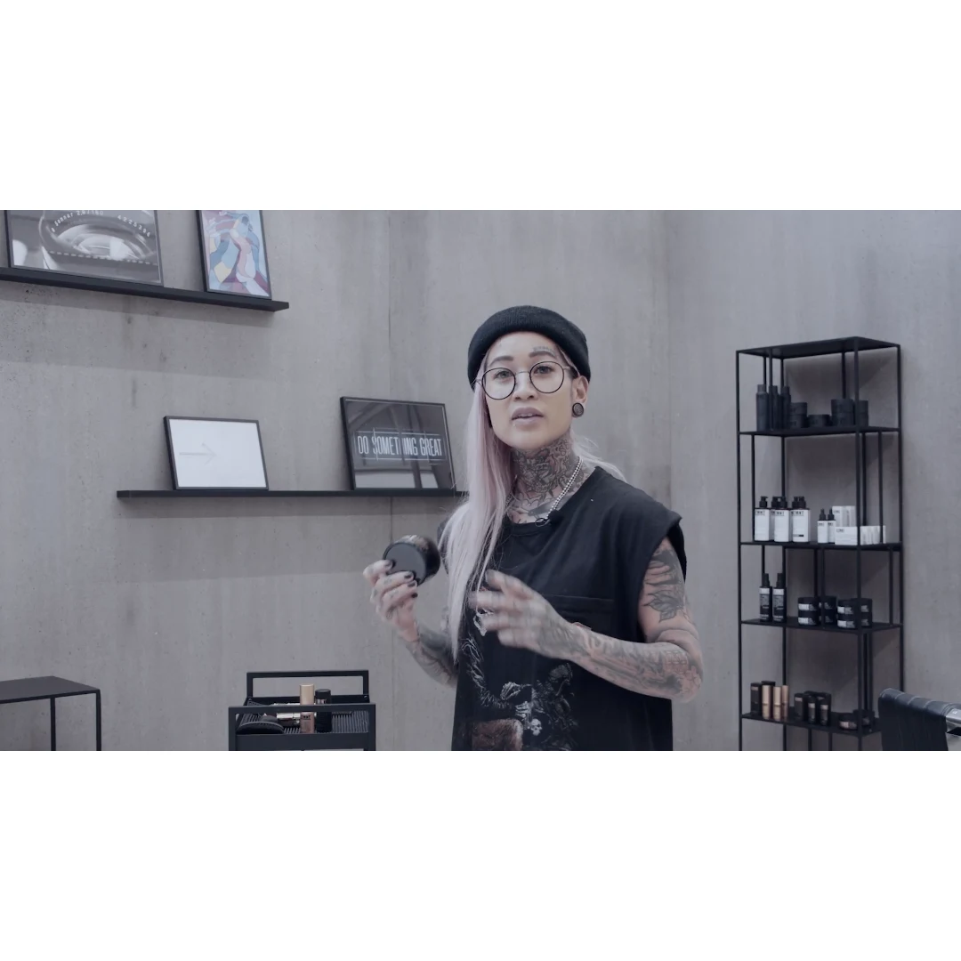 STMNT - Fiber Pomade - 100ml professional STMNT - Fiber Pomade - 100ml how to and styling tutorial step 1