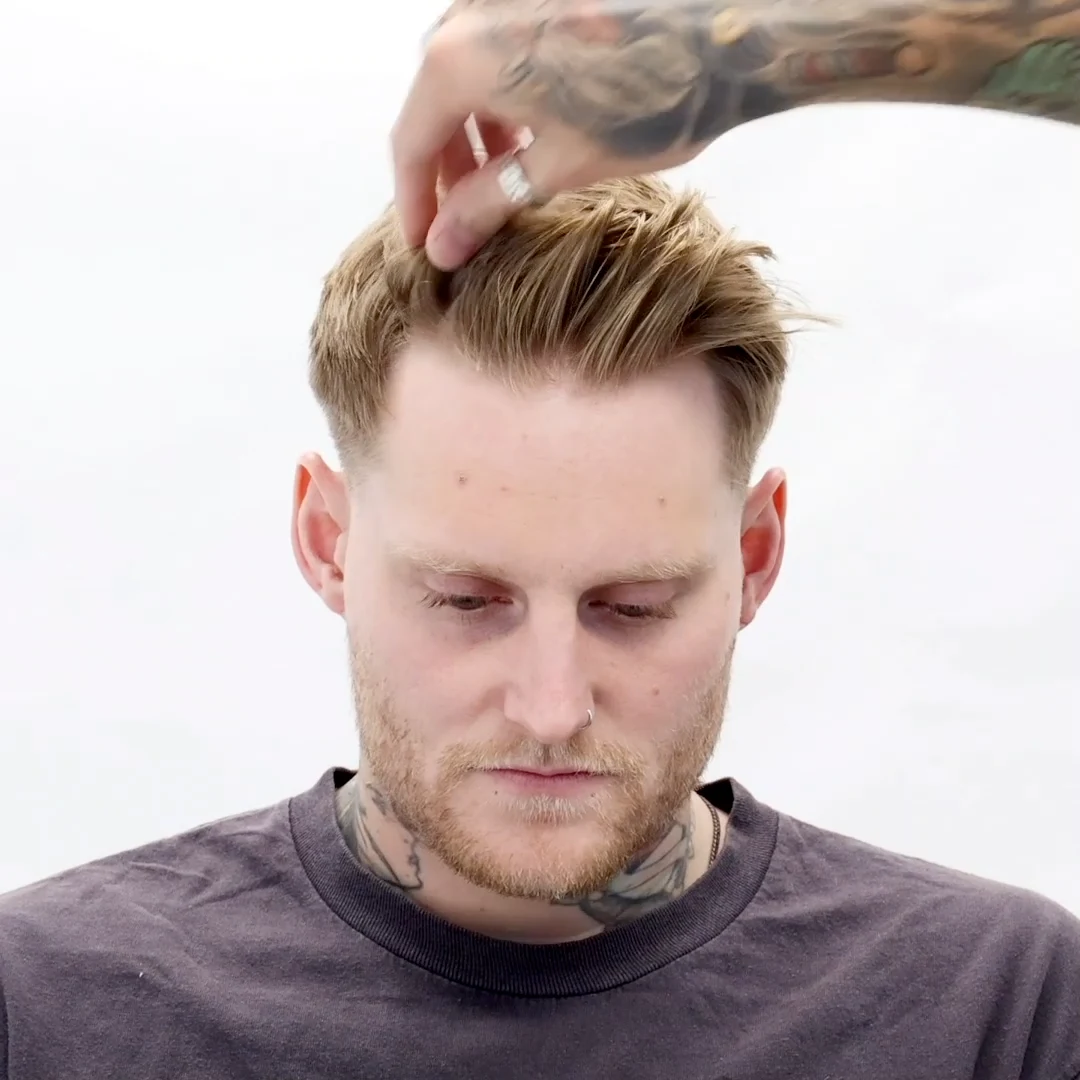 Uppercut Featherweight Styling Wax - 70g professional Featherweight application tutorial step 3