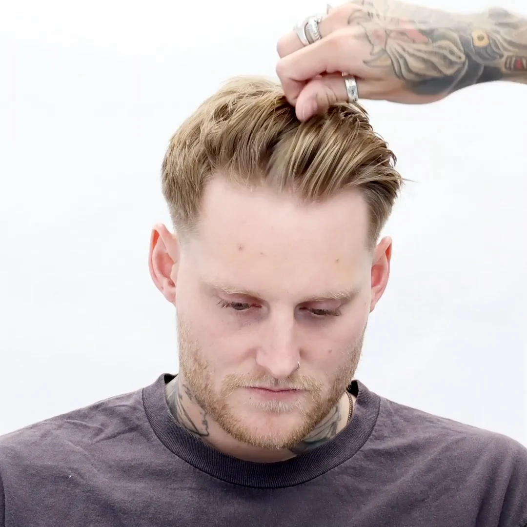 Uppercut Featherweight Styling Wax - 70g professional Featherweight application tutorial step 4
