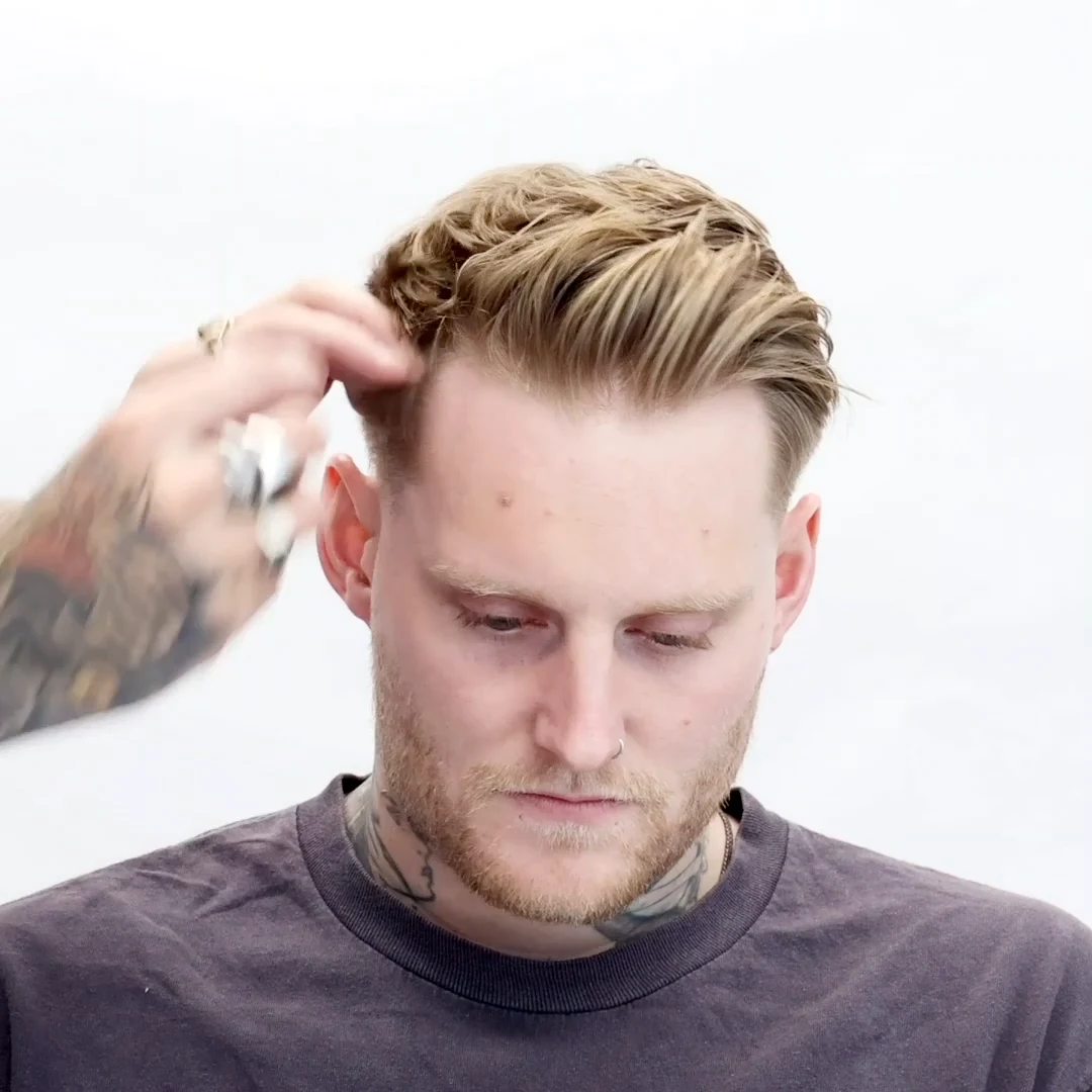 Uppercut Featherweight Styling Wax - 70g professional Featherweight application tutorial step 5