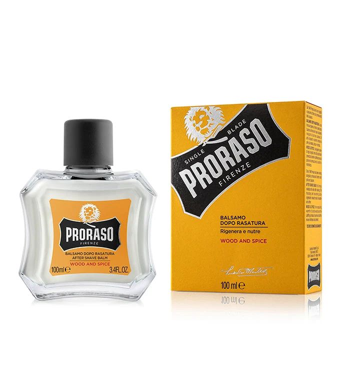 Proraso - After Shave Balm - Wood & Spice - 100ml: Proraso - After Shave Balm - Wood & Spice - 100ml packaging detail