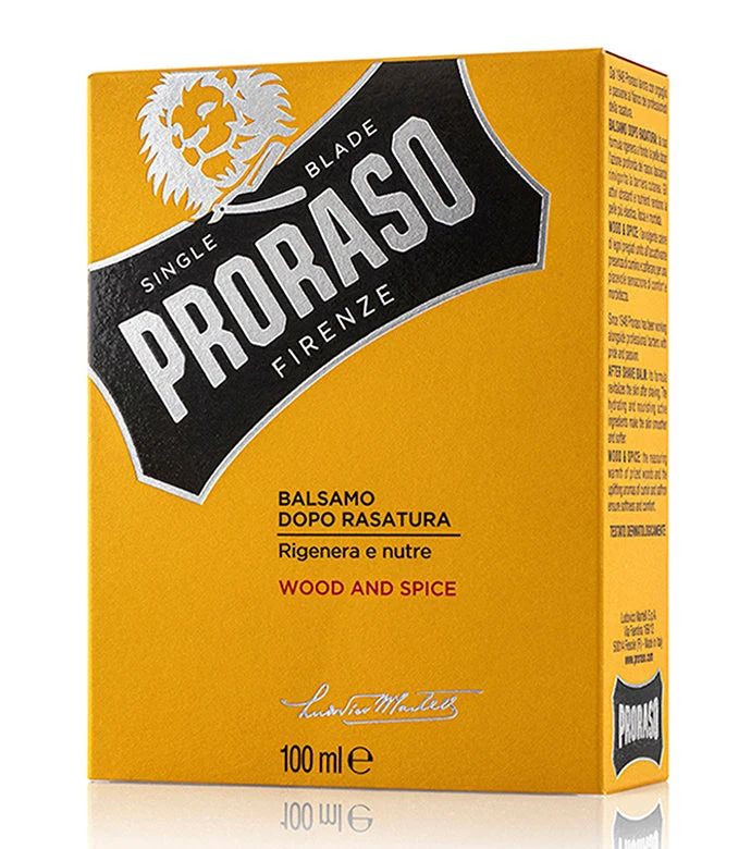 Proraso - After Shave Balm - Wood & Spice - 100ml: Proraso - After Shave Balm - Wood & Spice - 100ml packaging detail, view 2
