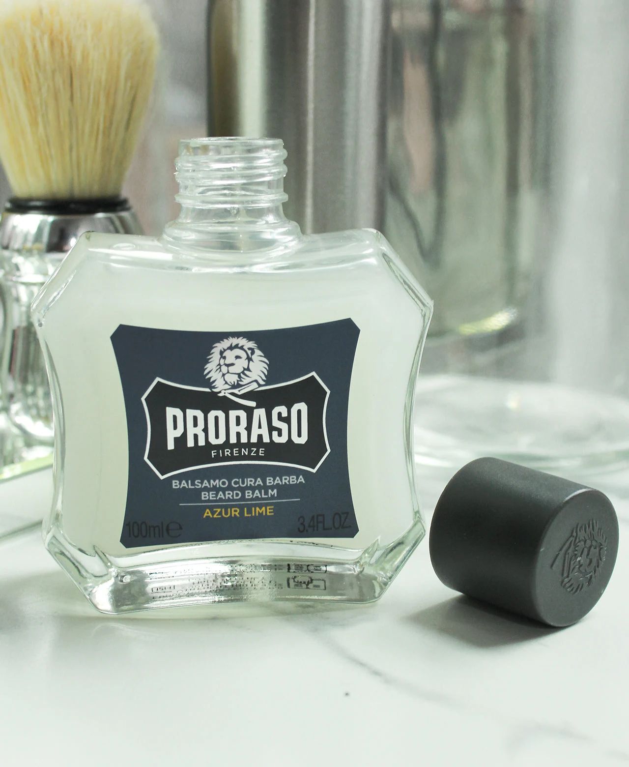 Proraso - Beard Balm - Azur Lime - 100ml: Proraso - Beard Balm - Azur Lime - 100ml professional styling result and application, view 3