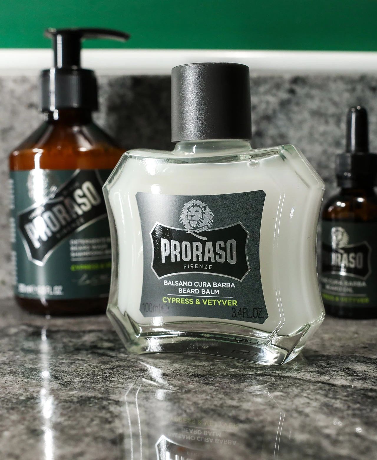 Proraso - Beard Balm - Cypress & Vetyver - 100ml: Proraso - Beard Balm - Cypress & Vetyver - 100ml professional styling result and application, view 2