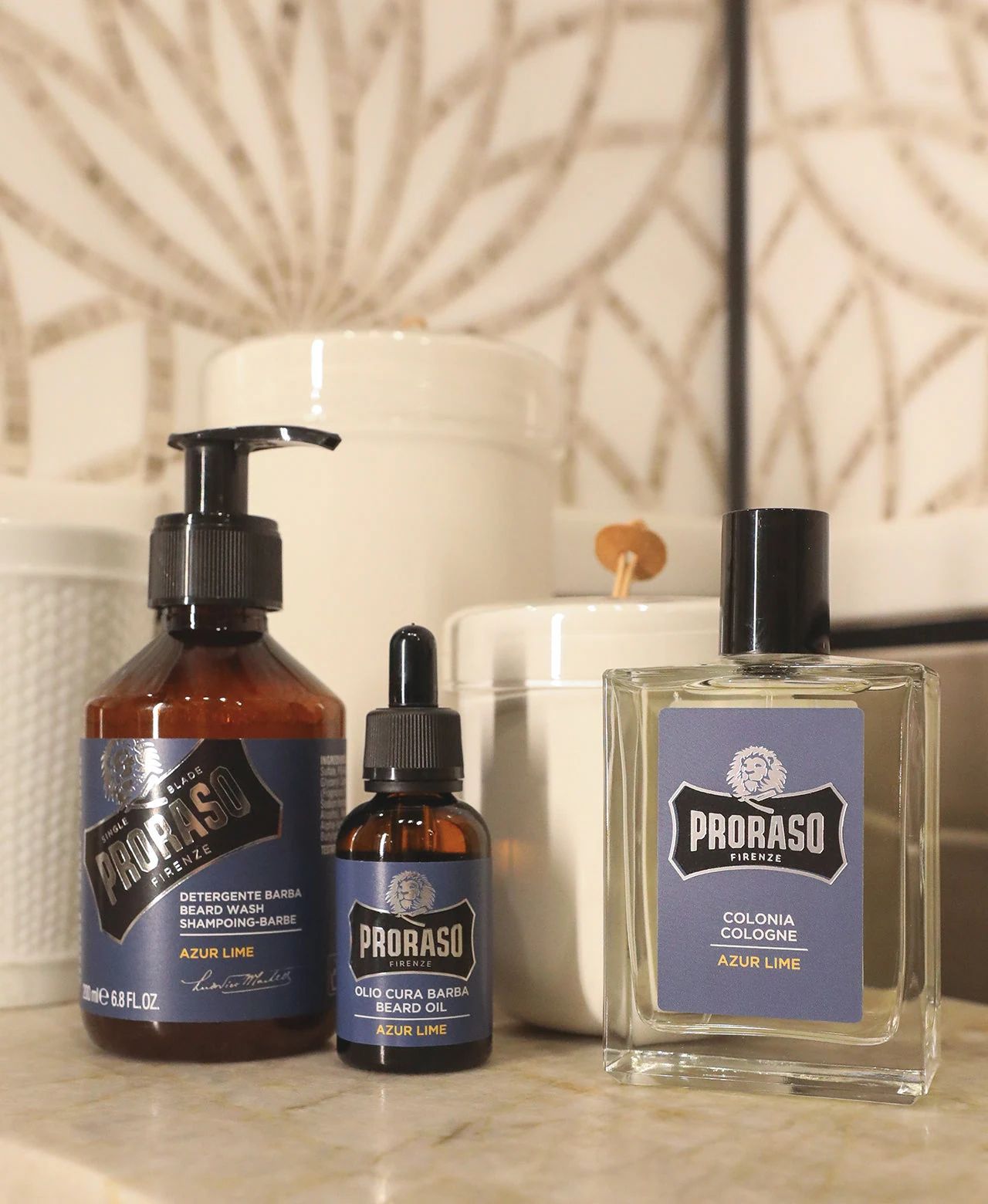 Proraso - Beard Wash - Azur Lime - 200ml: Proraso - Beard Wash - Azur Lime - 200ml professional styling result and application, view 3