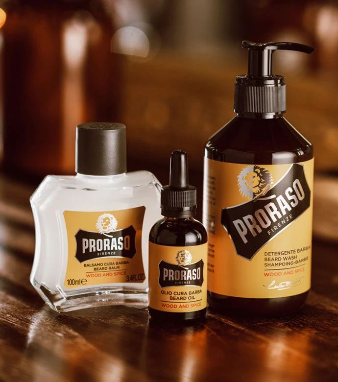 Proraso - Beard Wash - Wood & Spice - 200ml: Proraso - Beard Wash - Wood & Spice - 200ml packaging detail, view 6