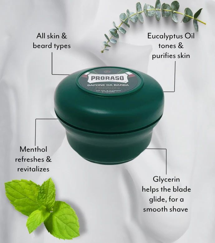 Proraso - Shave Soap - Green refresh - 150ml: Proraso - Shave Soap - Green refresh - 150ml formula benefits and technology, view 3