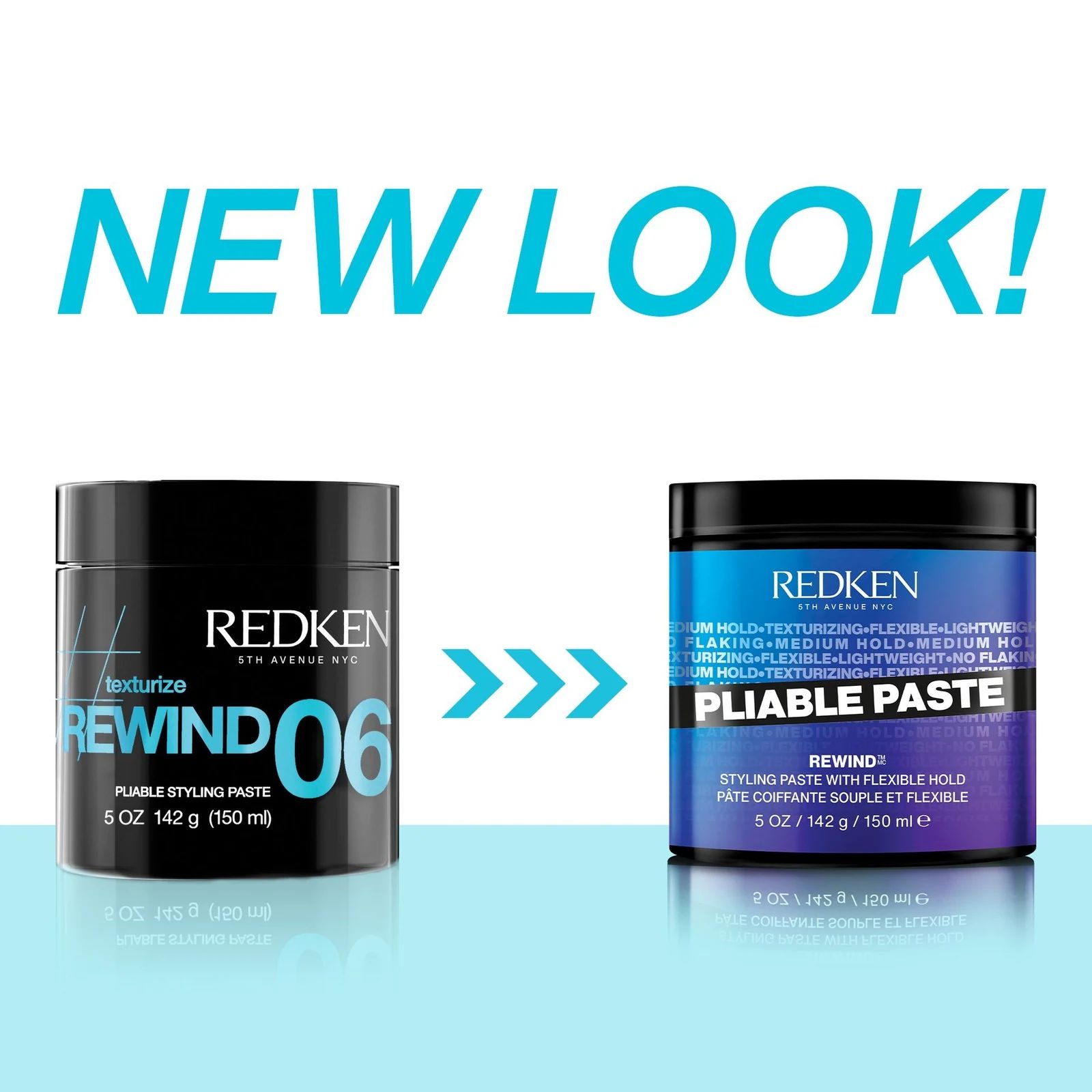 Redken Rewind 06 and its current Pliable Paste packaging
