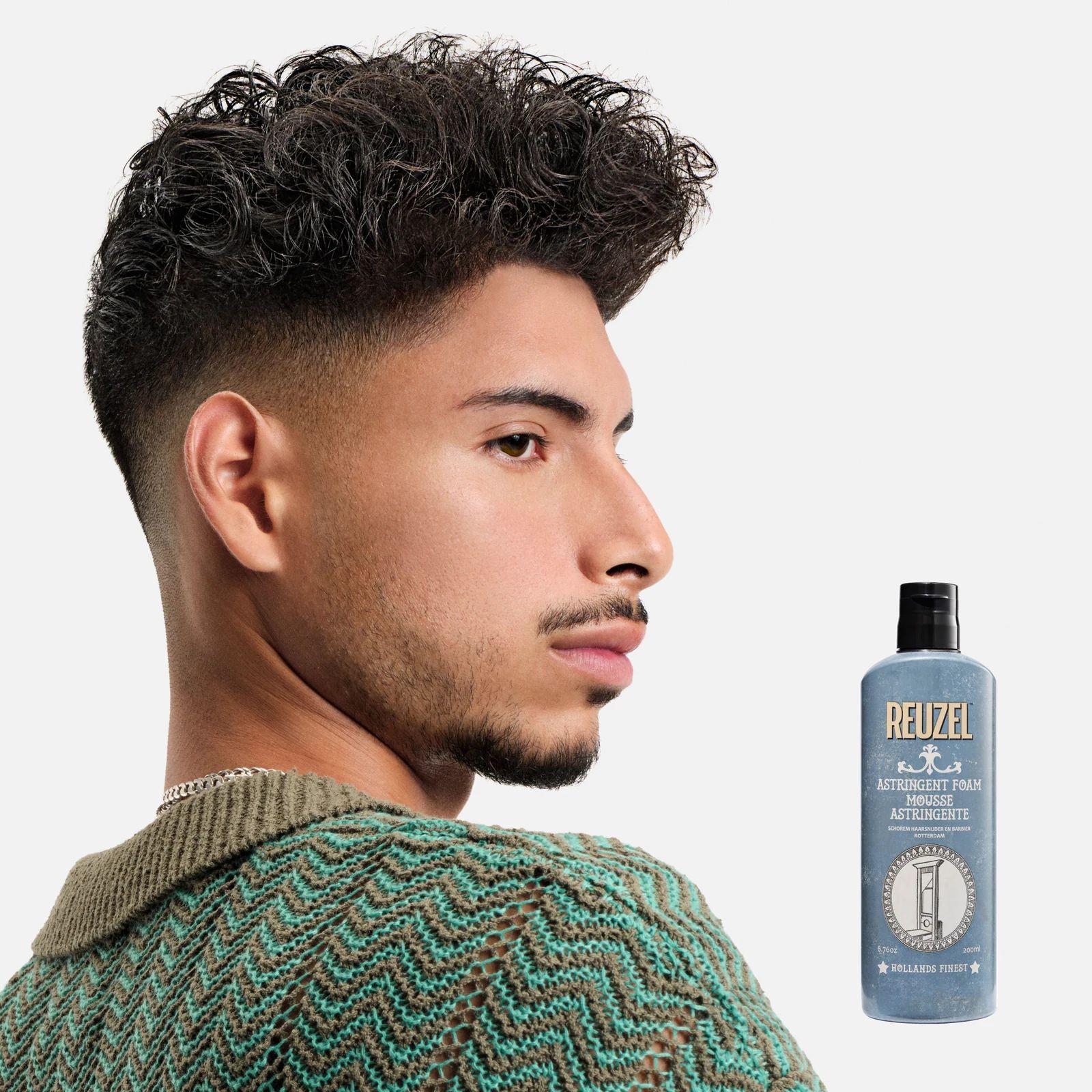 Reuzel Astringent Foam USED ON MODEL WITH A CLEANY SHAVED FACE