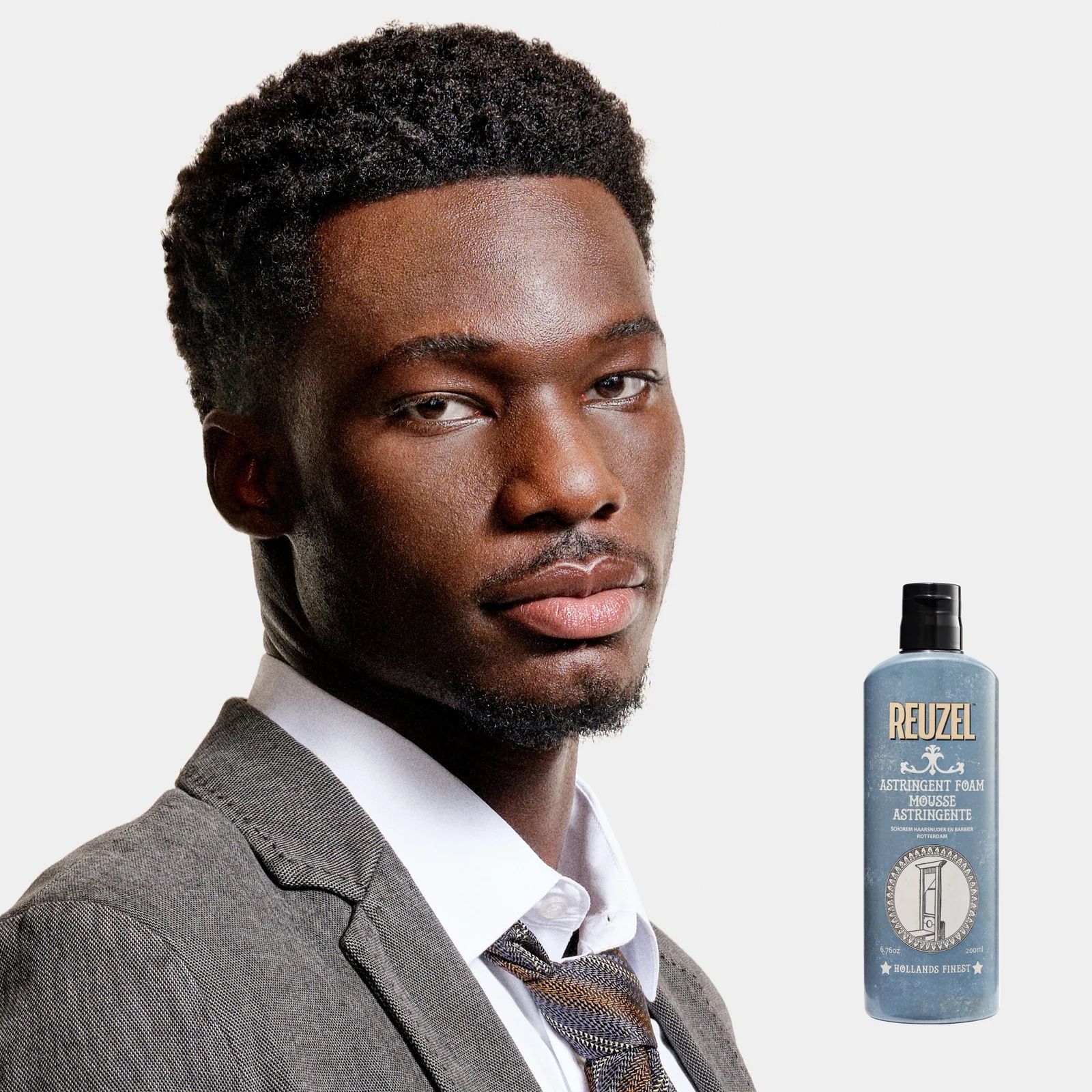 Reuzel Astringent Foam USED ON MODEL WITH A CLEANY SHAVED FACE, view 10