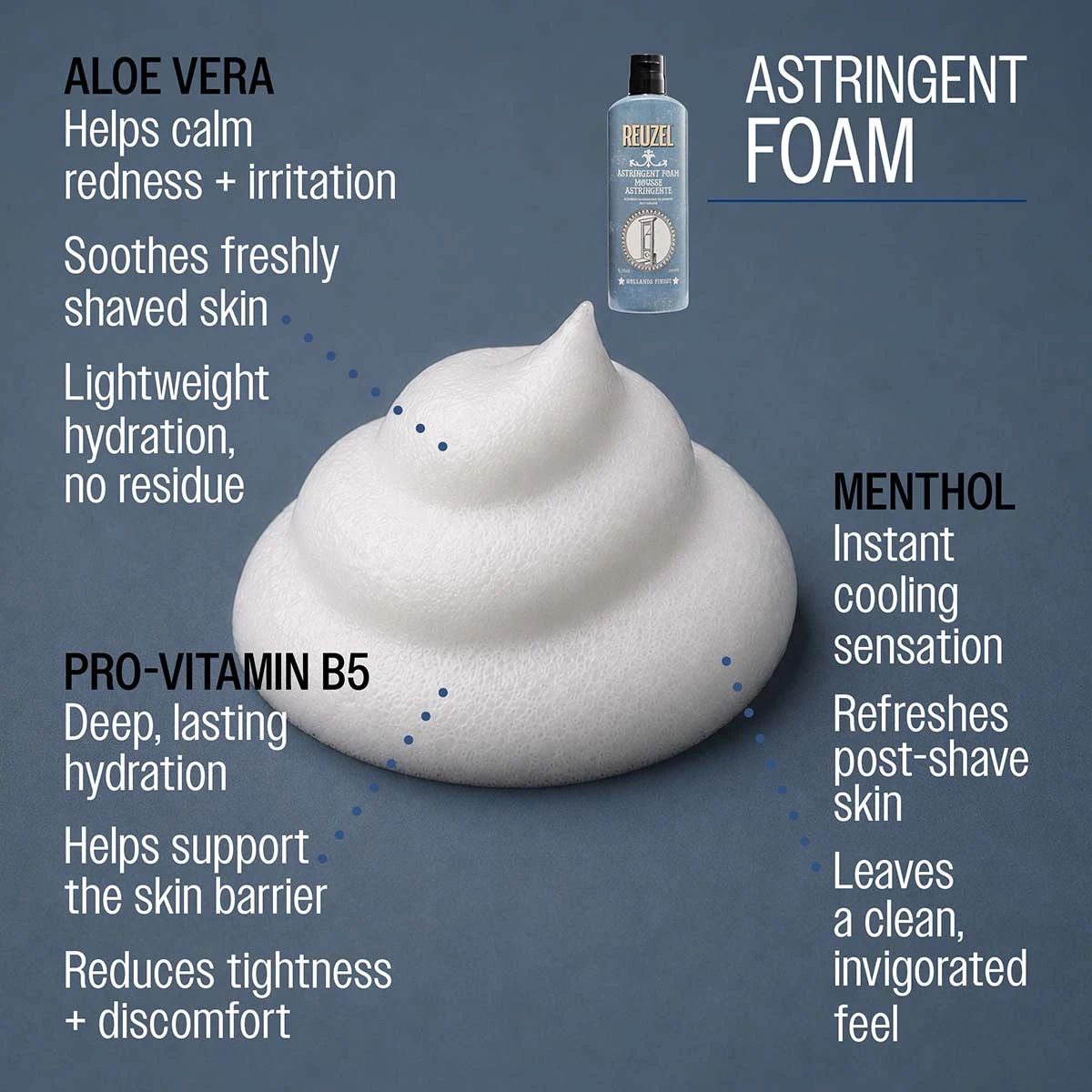 Reuzel astringent foam product texture and consistency, view 3
