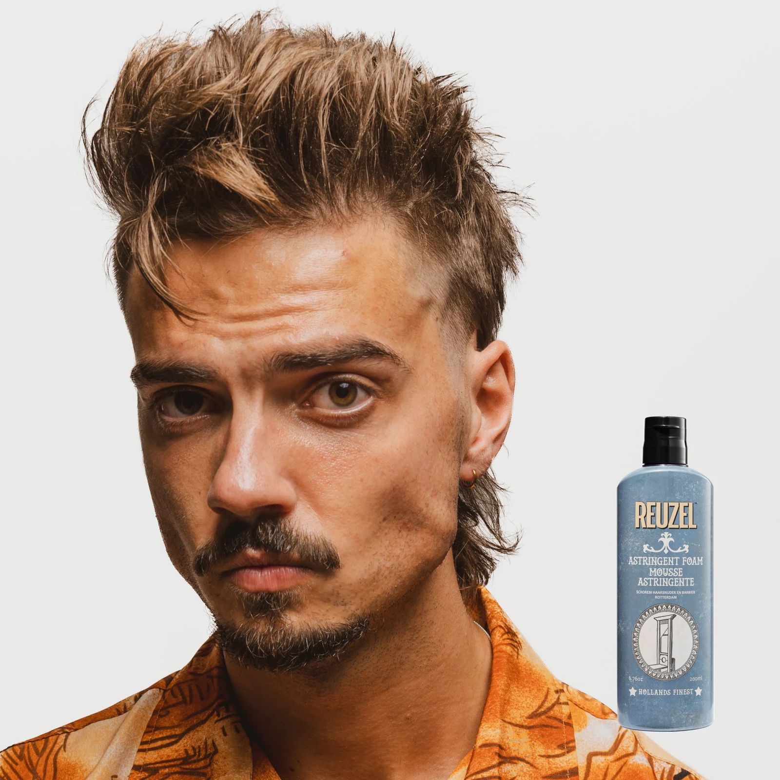 Reuzel Astringent Foam USED ON MODEL WITH A CLEANY SHAVED FACE, view 8