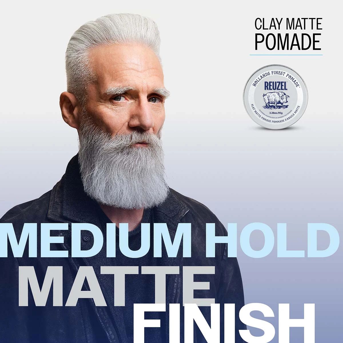 Reuzel clay matte pomade medium hold matte finish, view 2
