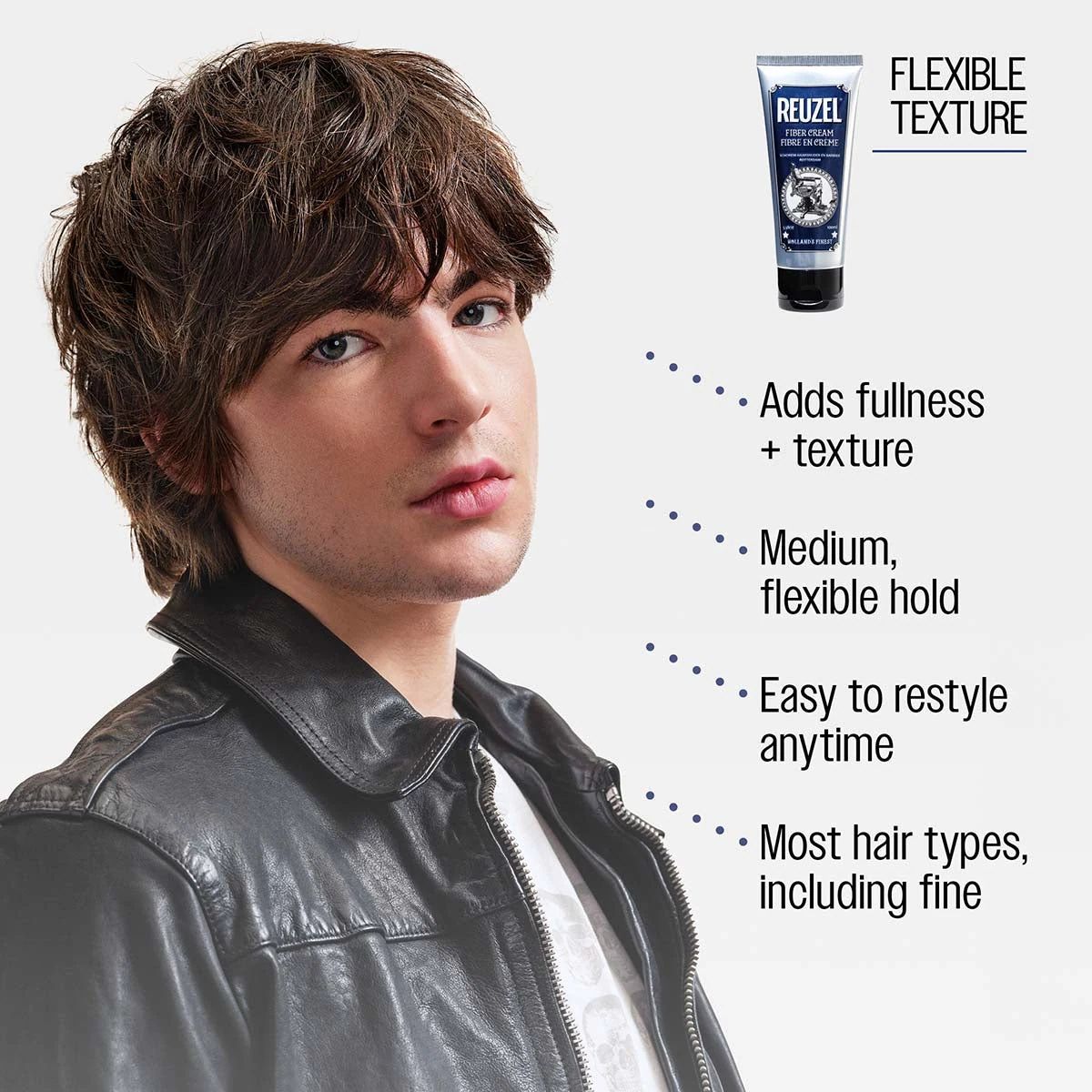 Reuzel - Fiber Cream professional styling result and application, view 4