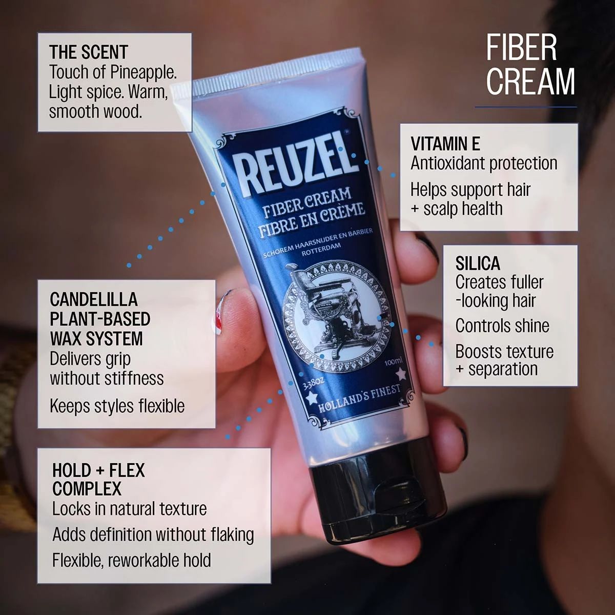 Reuzel - Fiber Cream professional styling result and application, view 5