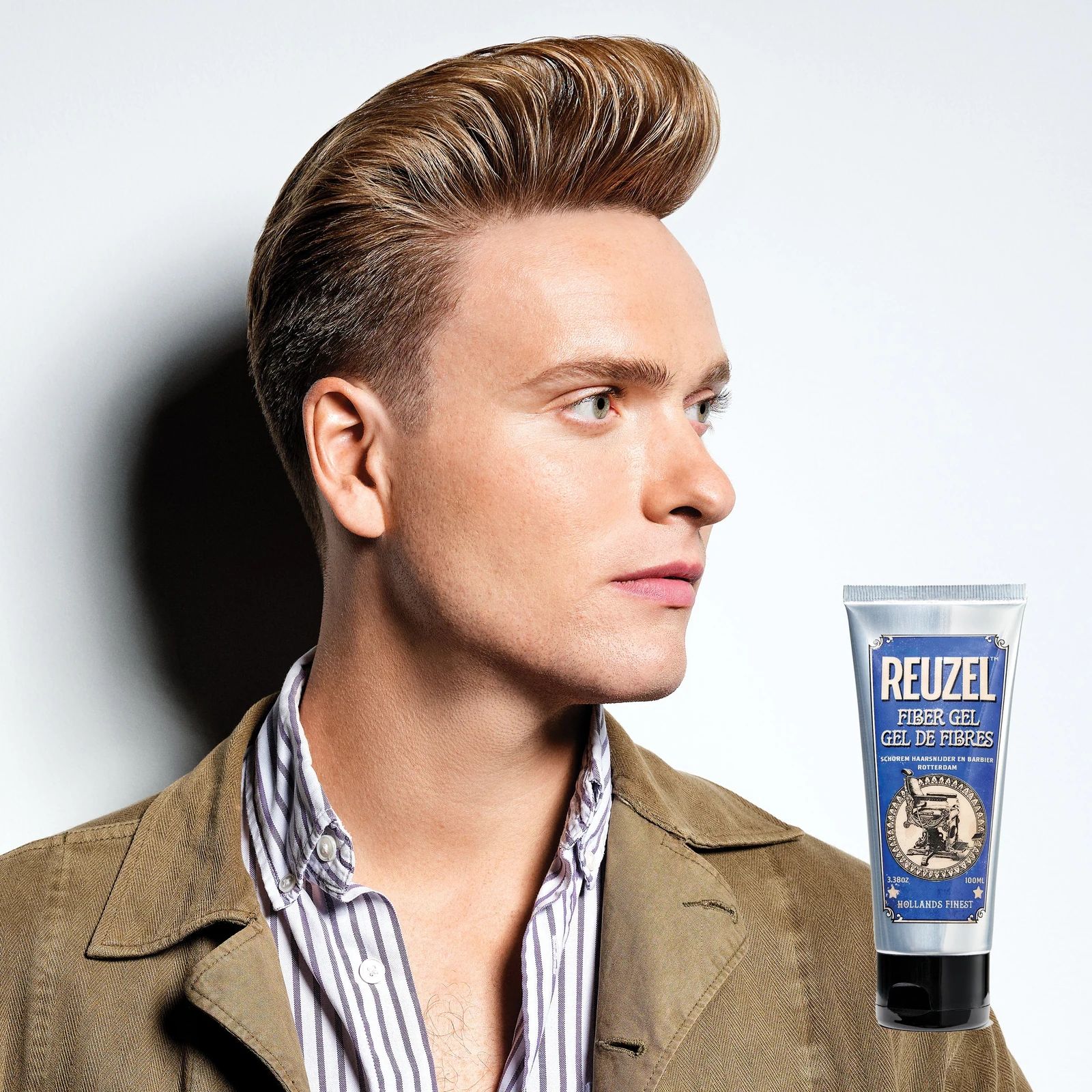 Reuzelinc fiber hair gel in a container, thickening hair styling product for a textured, matte finish., view 9