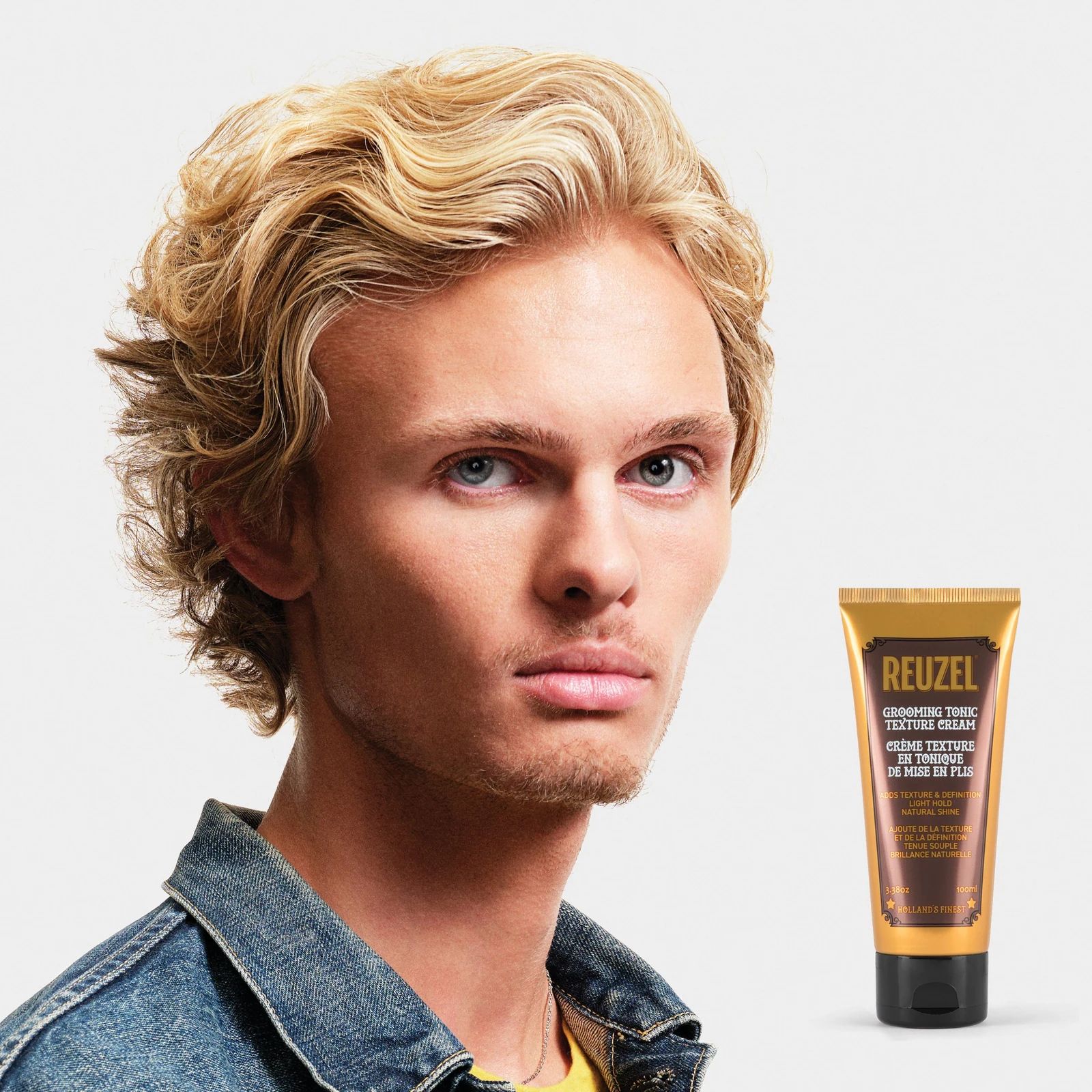 Vendor Grooming Tonic Texture Cream in a jar, showing the cream's smooth, thick consistency for styling and textured hair., view 10