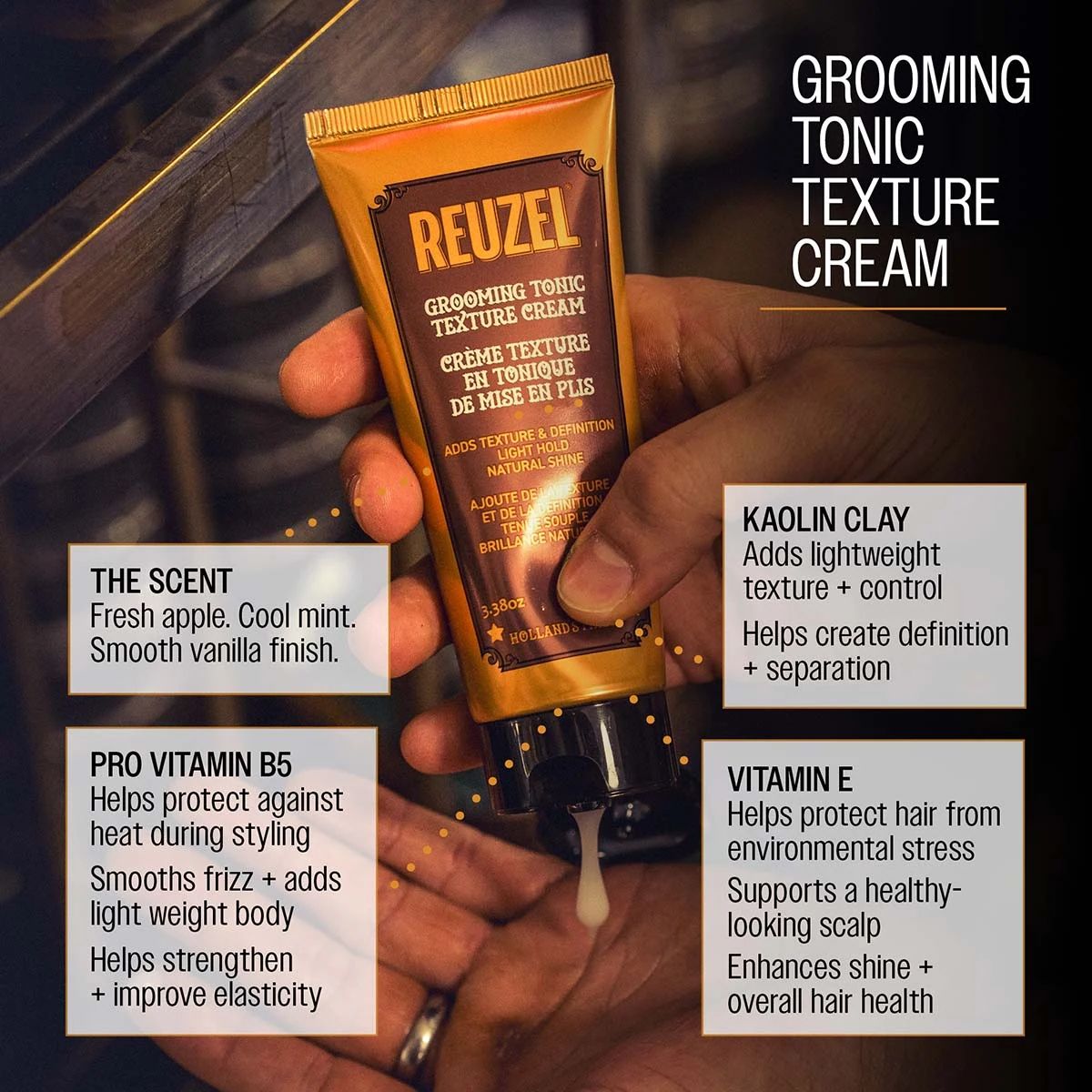 Reuzel - Grooming Tonic Texture Cream professional styling result and application, view 5