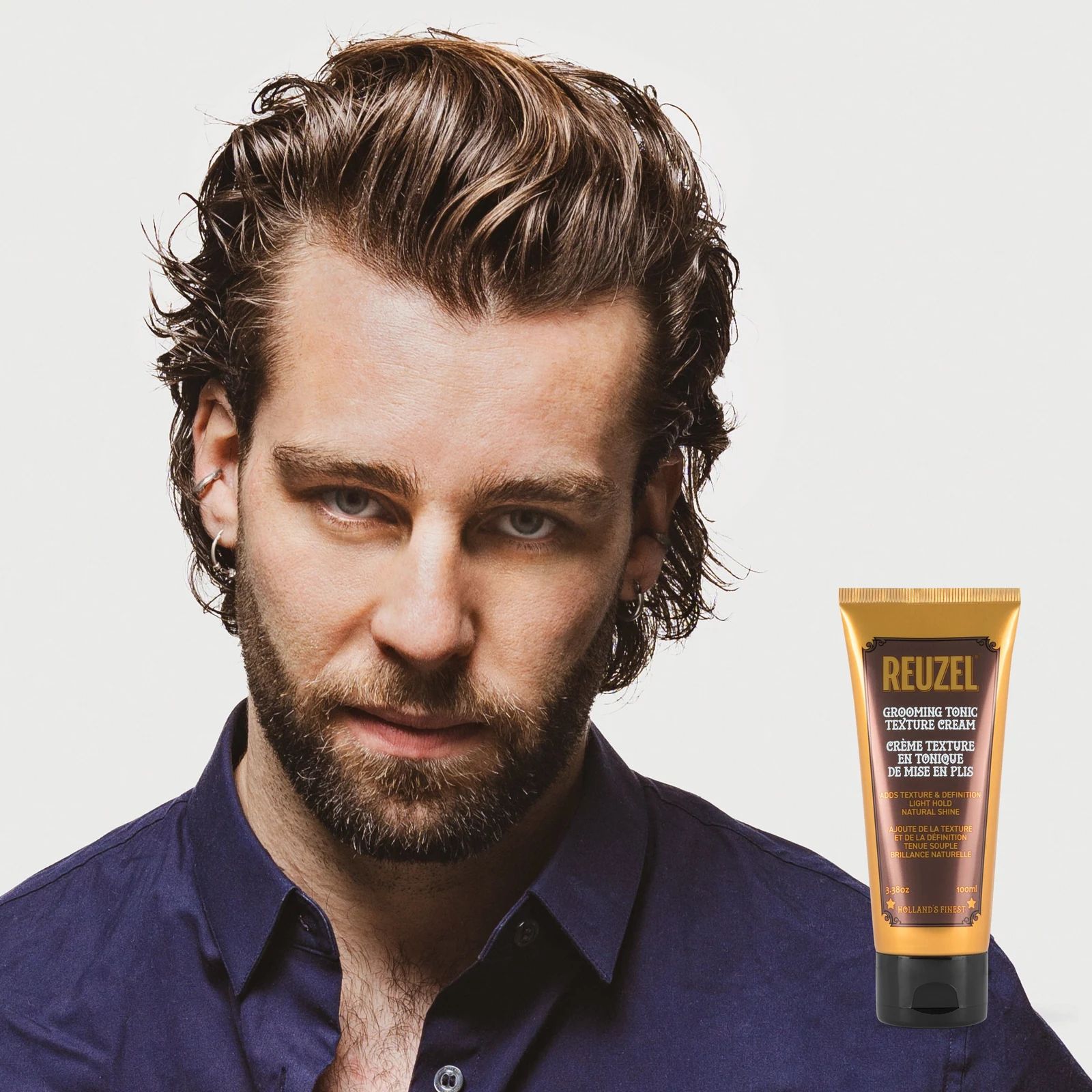 Vendor Grooming Tonic Texture Cream in a jar, showcasing its smooth, creamy consistency for styling and adding texture to hair., view 9