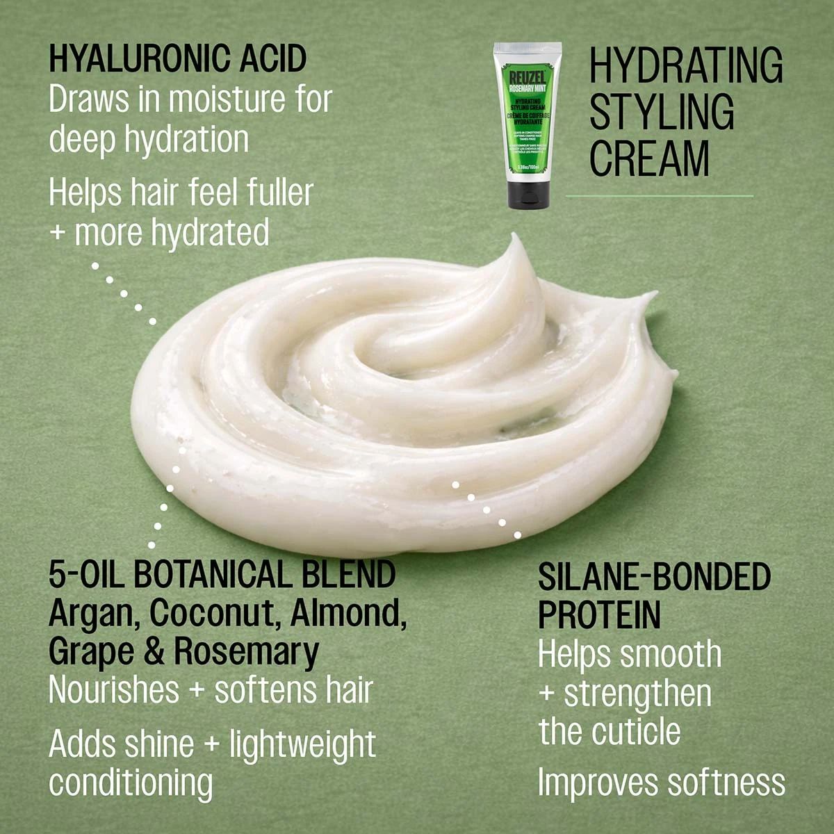 Reuzel - Hydrating Styling Cream: Reuzel - Hydrating Styling Cream professional styling result and application, view 3