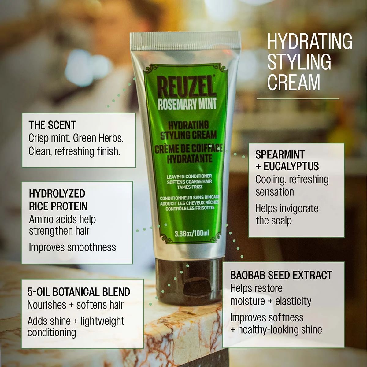 Reuzel - Hydrating Styling Cream: Reuzel - Hydrating Styling Cream professional styling result and application, view 5