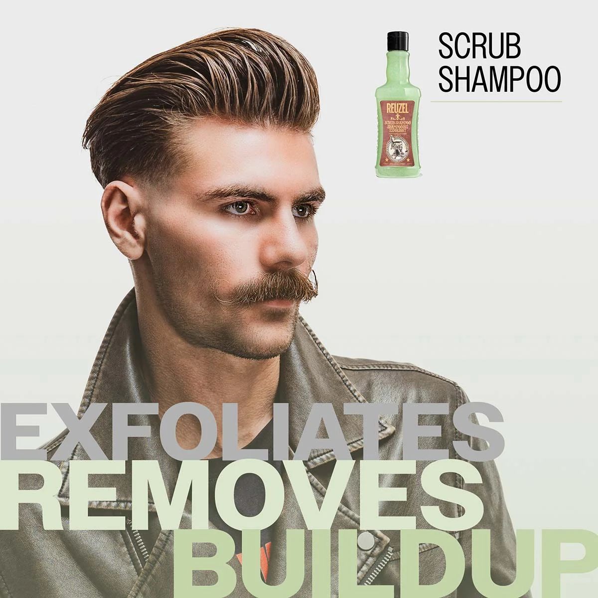 Reuzel scrub shampoo exfoliates removes buildup, view 2