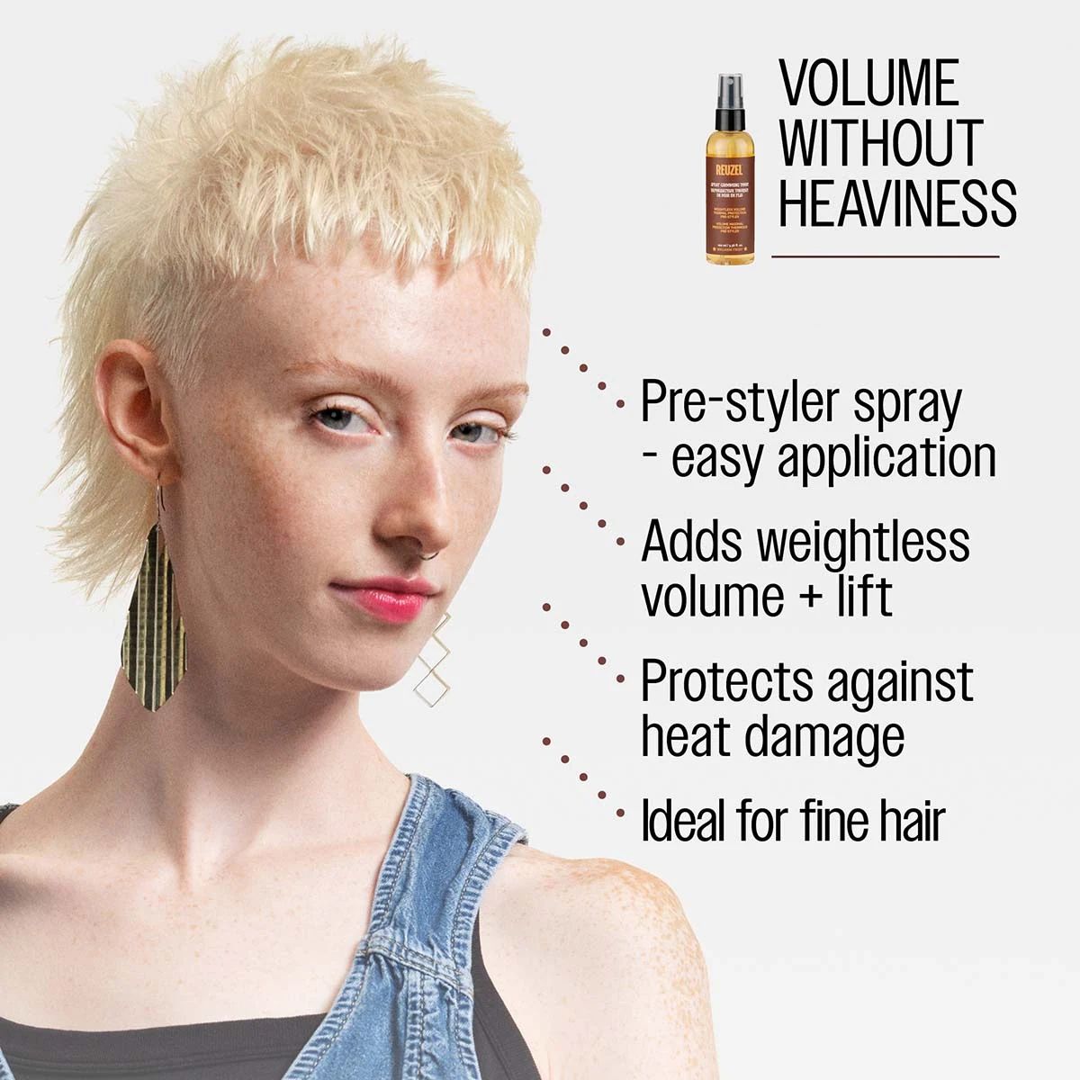 Reuzel Spray Grooming Tonic - 355ml professional styling result and application, view 4