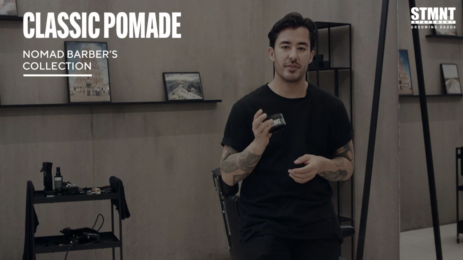 STMNT - Classic Pomade - 100ml professional how to and styling result