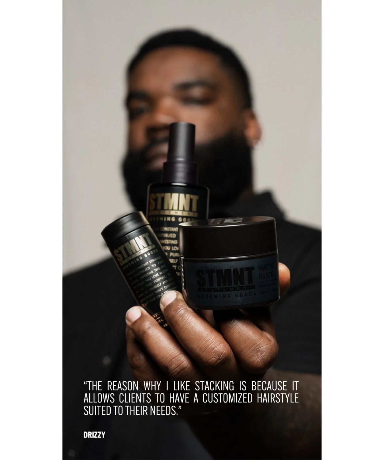 STMNT Definition Spray textured look with Wax Powder and Matte Paste