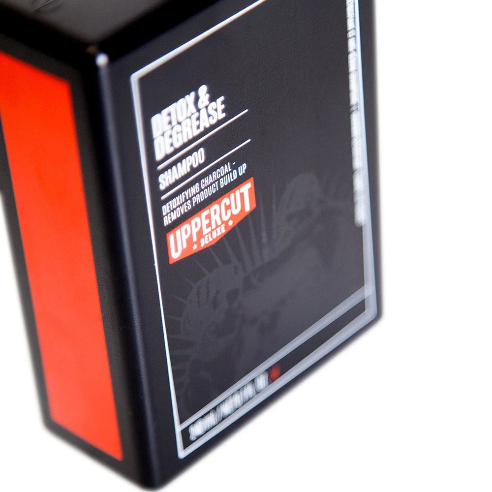 Uppercut Detox & Degrease Shampoo - 240ml: Uppercut Detox & Degrease Shampoo - 240ml packaging detail, view 3