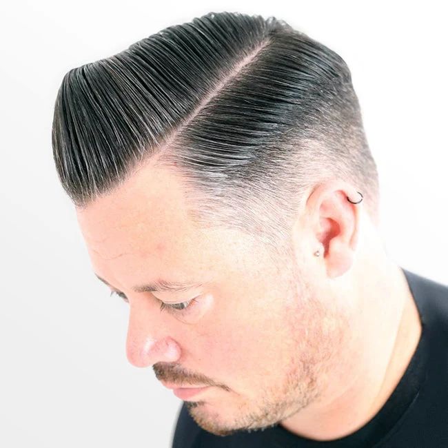 Classic side part styled with Uppercut Monster Hold