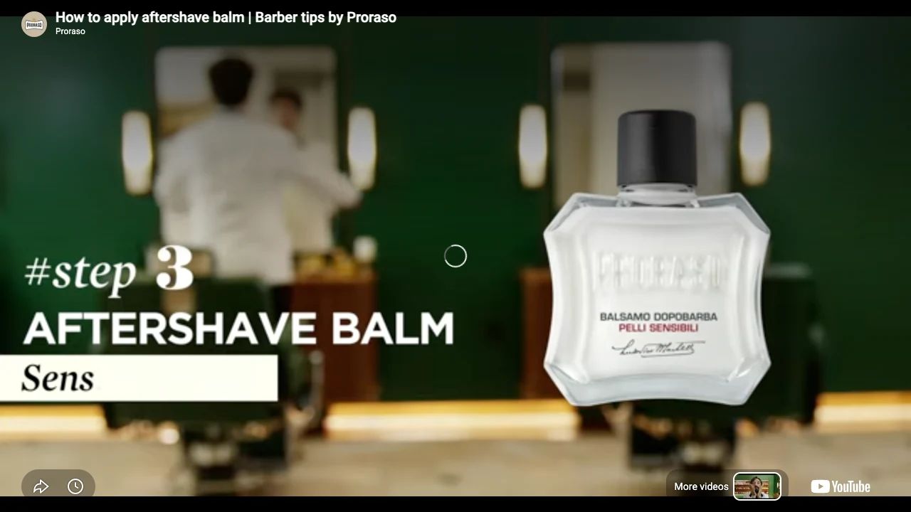 Proraso - After Shave Balm - Red Nourish - 100ml professional aftershave balm application tutorial step 2