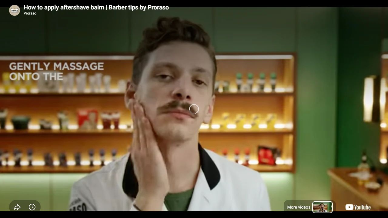 Proraso - After Shave Balm - Red Nourish - 100ml professional aftershave balm application tutorial step 4