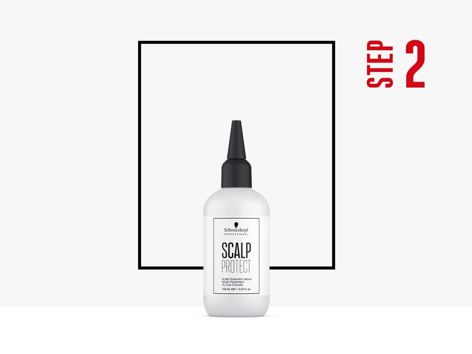 Schwarzkopf Professional Scalp Protect bottle shown as step 2 before colour service