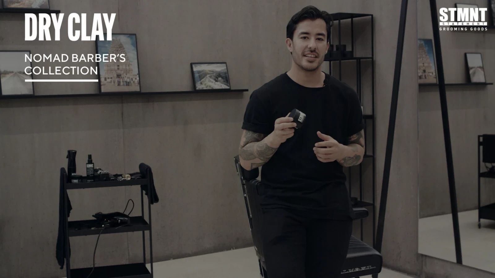 STMNT Grooming Goods barber presenting Dry Clay in the official how-to tutorial