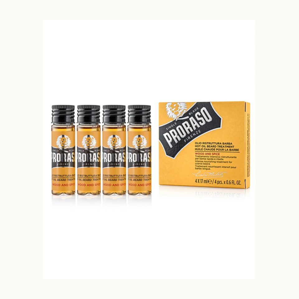 Proraso Hot Oil Beard Treatment Wood and Spice 4 x 17ml