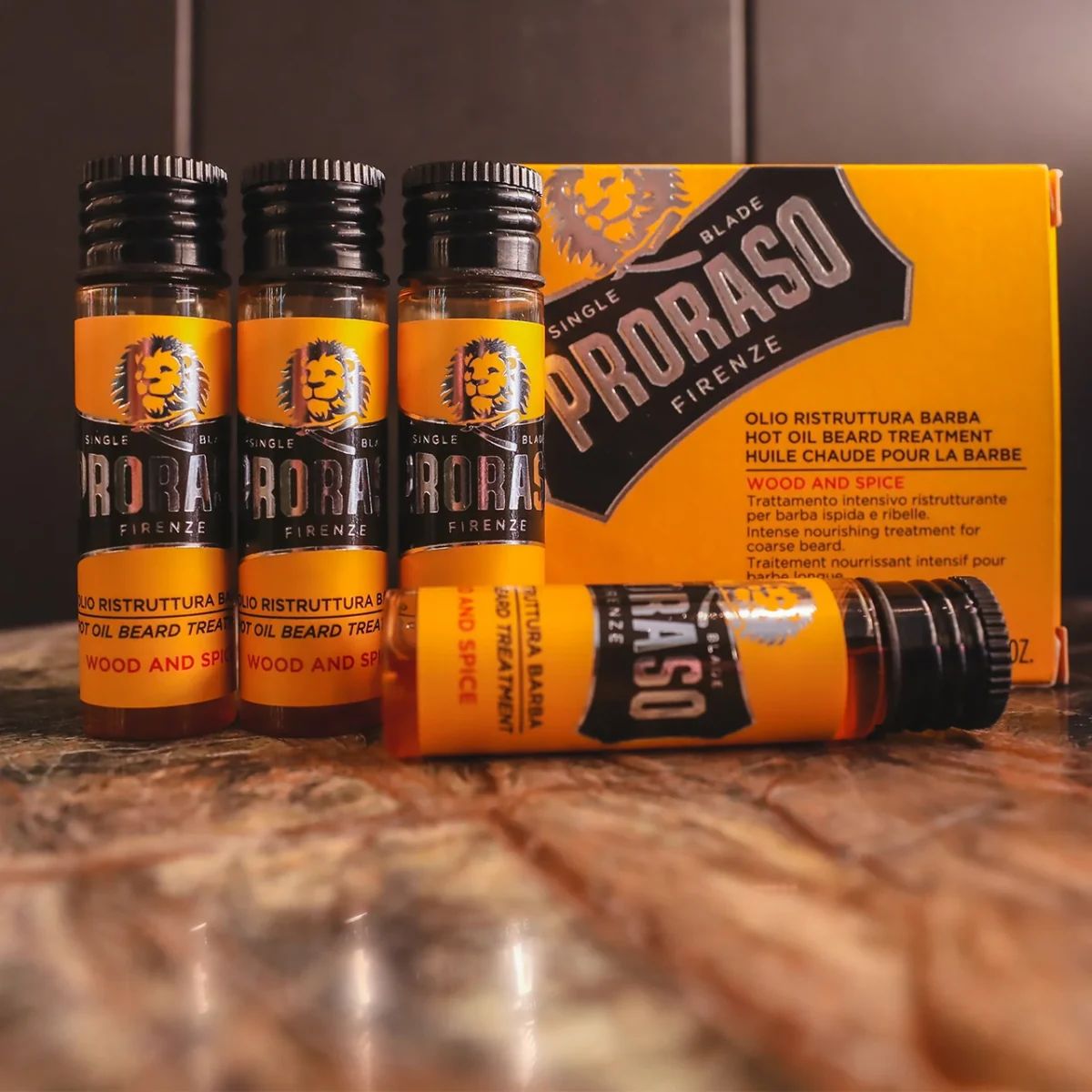 Long beard care with Proraso Wood and Spice Hot Oil Treatment