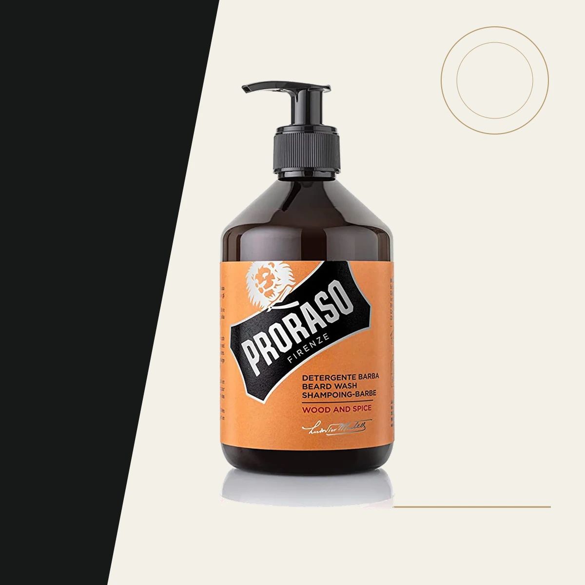 Proraso Beard Wash Wood & Spice 500ml pump bottle