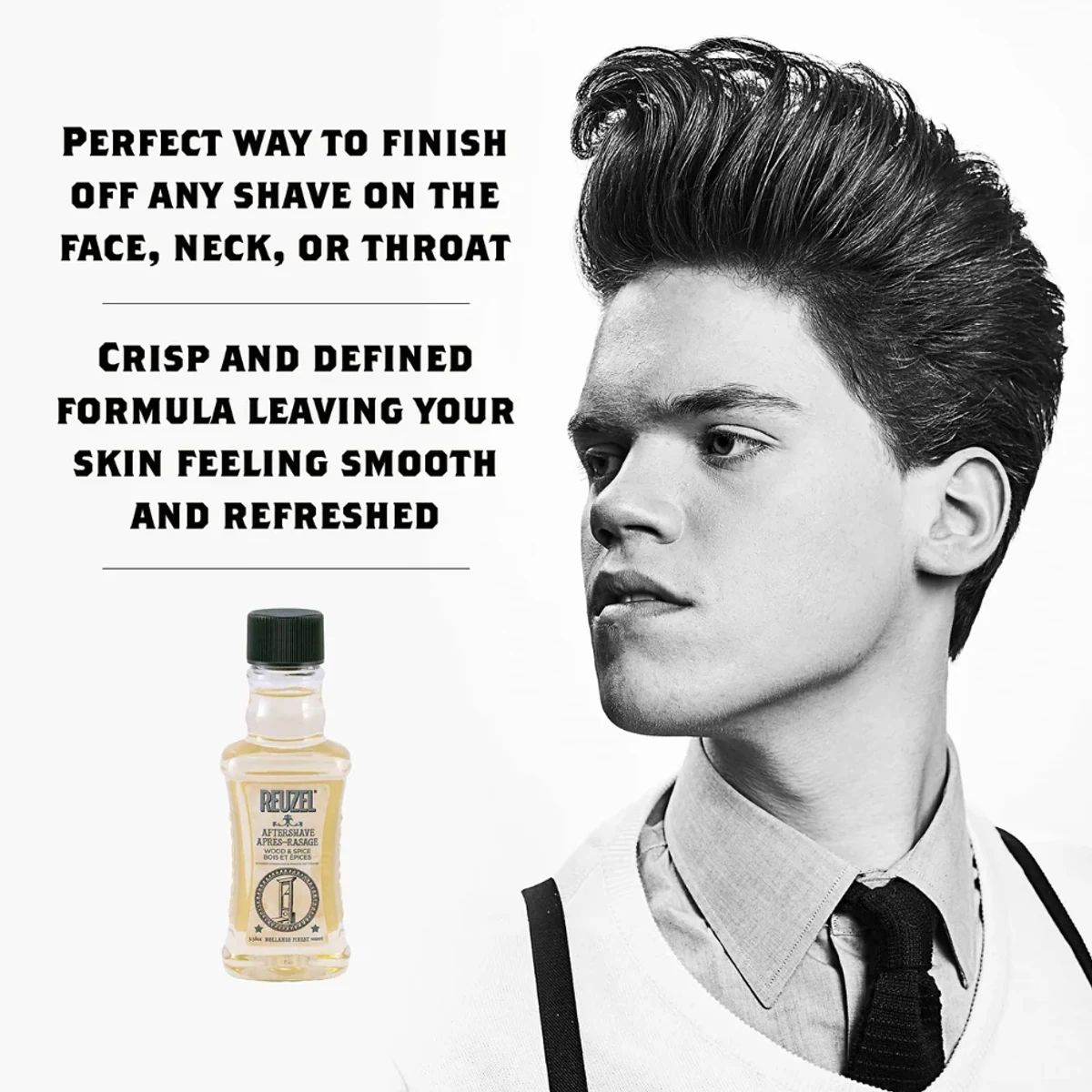 Reuzel Wood & Spice Aftershave 100ml for finishing a shave on the face, neck and throat