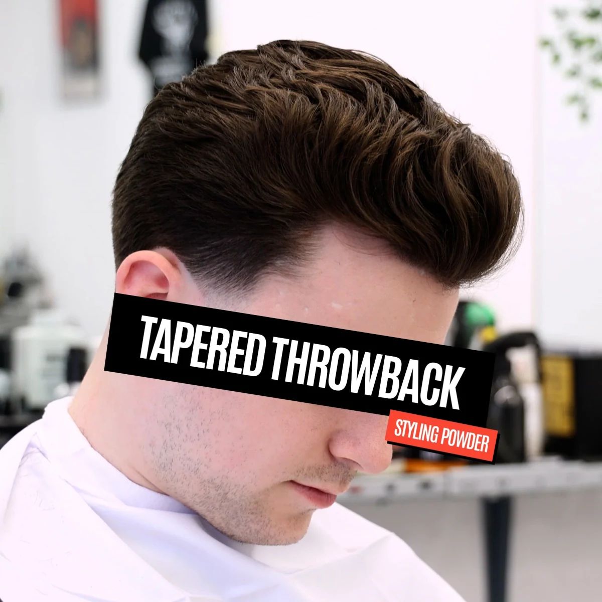 Voluminous tapered throwback hairstyle styled with Uppercut Deluxe styling powder